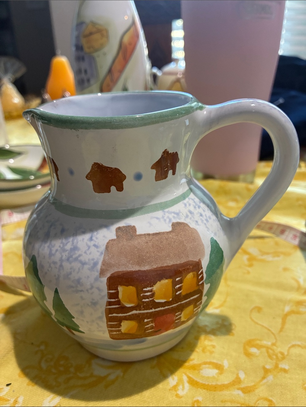 Handmade Vintage 1990s Jug from Hungary. Signed. Made for Mesa, Elkins ME. NWOT
